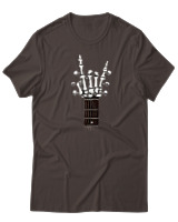 T-Shirt  Γυναικείο - Skull Quitar - Color Thumbnail Καφέ