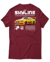 T-Shirt Unisex - Skyline - Color Thumbnail Σκούρο Κόκκινο