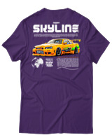 T-Shirt Unisex - Skyline - Color Thumbnail Σκούρο Μωβ
