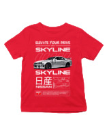 T-Shirt  Παιδικό - Skyline R34 - Color Thumbnail Κόκκινο
