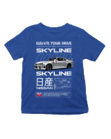 T-Shirt  Παιδικό - Skyline R34 - Color Thumbnail Μπλε Ρουά