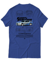 T-Shirt Αντρικό - Skyline R34 - Color Thumbnail Μπλε Ρουά