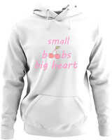 Φούτερ με κουκούλα - Small Boobs Big Heart - Color Thumbnail ΄Ασπρο
