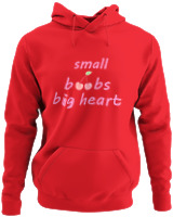 Φούτερ με κουκούλα - Small Boobs Big Heart - Color Thumbnail Κόκκινο