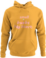 Φούτερ με κουκούλα - Small Boobs Big Heart - Color Thumbnail Κίτρινο Χρυσό