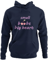 Φούτερ με κουκούλα - Small Boobs Big Heart - Color Thumbnail Navy Blue