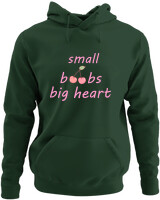Φούτερ με κουκούλα - Small Boobs Big Heart - Color Thumbnail Κυπαρισσί