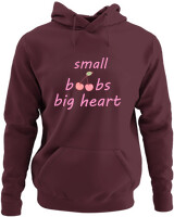 Φούτερ με κουκούλα - Small Boobs Big Heart - Color Thumbnail Marron