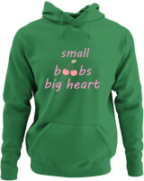 Φούτερ με κουκούλα - Small Boobs Big Heart - Color Thumbnail Kelly Green