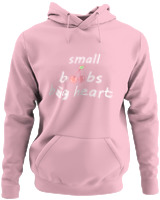 Φούτερ με κουκούλα - Small Boobs Big Heart - Color Thumbnail Pink