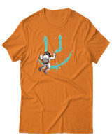 T-Shirt Αντρικό - Smile Astronaut - Color Thumbnail Πορτοκαλί