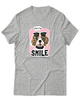 T-Shirt Αντρικό - Smile Every Day - Color Thumbnail Γκρι Μελανζέ