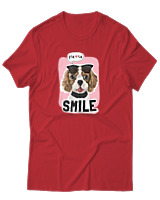 T-Shirt Αντρικό - Smile Every Day - Color Thumbnail Κόκκινο