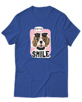 T-Shirt Αντρικό - Smile Every Day - Color Thumbnail Μπλε Ρουά