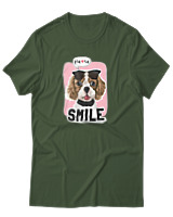 T-Shirt Αντρικό - Smile Every Day - Color Thumbnail Κυπαρισσί