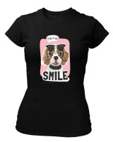 T-Shirt Στενή Γραμμή - Smile Every Day - Color Thumbnail Μαύρο