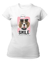 T-Shirt Στενή Γραμμή - Smile Every Day - Color Thumbnail ΄Ασπρο
