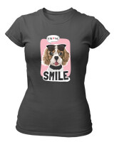 T-Shirt Στενή Γραμμή - Smile Every Day - Color Thumbnail Ανθρακί