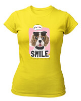 T-Shirt Στενή Γραμμή - Smile Every Day - Color Thumbnail Κίτρινο