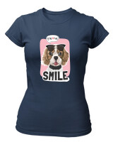 T-Shirt Στενή Γραμμή - Smile Every Day - Color Thumbnail Σκούρο Μπλε