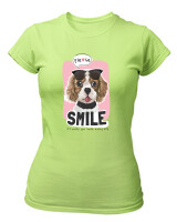 T-Shirt Στενή Γραμμή - Smile Every Day - Color Thumbnail Λαχανί