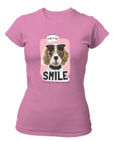 T-Shirt Στενή Γραμμή - Smile Every Day - Color Thumbnail Ροζ