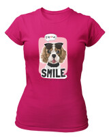 T-Shirt Στενή Γραμμή - Smile Every Day - Color Thumbnail Φουξια