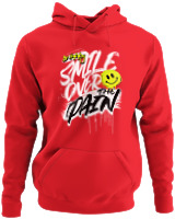 Φούτερ με κουκούλα - Smile Over Pain - Color Thumbnail Κόκκινο