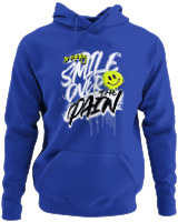 Φούτερ με κουκούλα - Smile Over Pain - Color Thumbnail Μπλε Ρουά