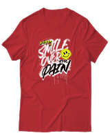 T-Shirt Αντρικό - Smile Over Pain - Color Thumbnail Κόκκινο