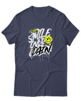 T-Shirt Αντρικό - Smile Over Pain - Color Thumbnail Μπλε Γκρι