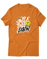 T-Shirt Αντρικό - Smile Over Pain - Color Thumbnail Πορτοκαλί