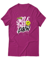 T-Shirt Αντρικό - Smile Over Pain - Color Thumbnail Φουξια