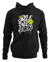 Φούτερ με κουκούλα - Smile Over Pain - Color Thumbnail Μαύρο