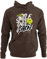Φούτερ με κουκούλα - Smile Over Pain - Color Thumbnail Καφέ
