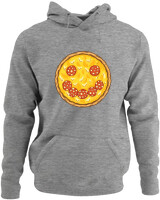 Φούτερ με κουκούλα - Smile Pizza - Color Thumbnail Γκρι Μελανζέ