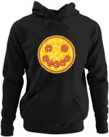 Φούτερ με κουκούλα - Smile Pizza - Color Thumbnail Μαύρο