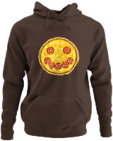 Φούτερ με κουκούλα - Smile Pizza - Color Thumbnail Καφέ