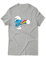 T-Shirt Unisex - Smurf Poop - Color Thumbnail Γκρι Μελανζέ