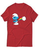T-Shirt Unisex - Smurf Poop - Color Thumbnail Κόκκινο
