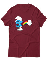 T-Shirt Unisex - Smurf Poop - Color Thumbnail Σκούρο Κόκκινο