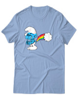 T-Shirt Unisex - Smurf Poop - Color Thumbnail Γαλάζιο