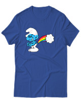 T-Shirt Unisex - Smurf Poop - Color Thumbnail Μπλε Ρουά