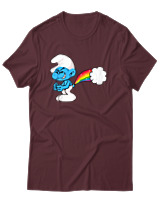 T-Shirt Unisex - Smurf Poop - Color Thumbnail Μπορντό