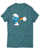 T-Shirt Unisex - Smurf Poop - Color Thumbnail Μπλε Πράσινο