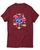 T-Shirt Αντρικό - Snorkel Fish - Color Thumbnail Σκούρο Κόκκινο