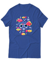T-Shirt Αντρικό - Snorkel Fish - Color Thumbnail Μπλε Ρουά