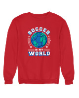 Φούτερ χωρίς κουκούλα Γυναικείο - Soccer Is My World - Color Thumbnail Κόκκινο
