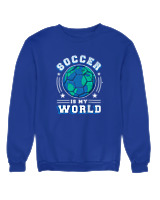 Φούτερ χωρίς κουκούλα Γυναικείο - Soccer Is My World - Color Thumbnail Μπλε Ρουά