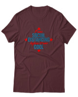 T-Shirt Αντρικό - Social Distance Cool - Color Thumbnail Μπορντό